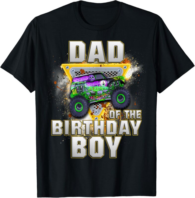 Dad of the Birthday Boy Shirt Monster Truck Birthday Novelty T-Shirt