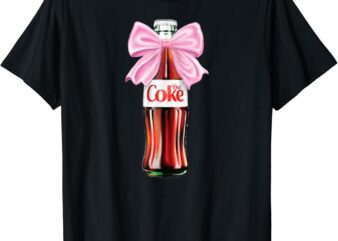 Diet Coke – Classic Bottle With Pink Coquette Bow T-Shirt