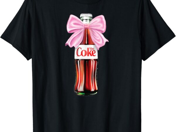 Diet coke – classic bottle with pink coquette bow t-shirt