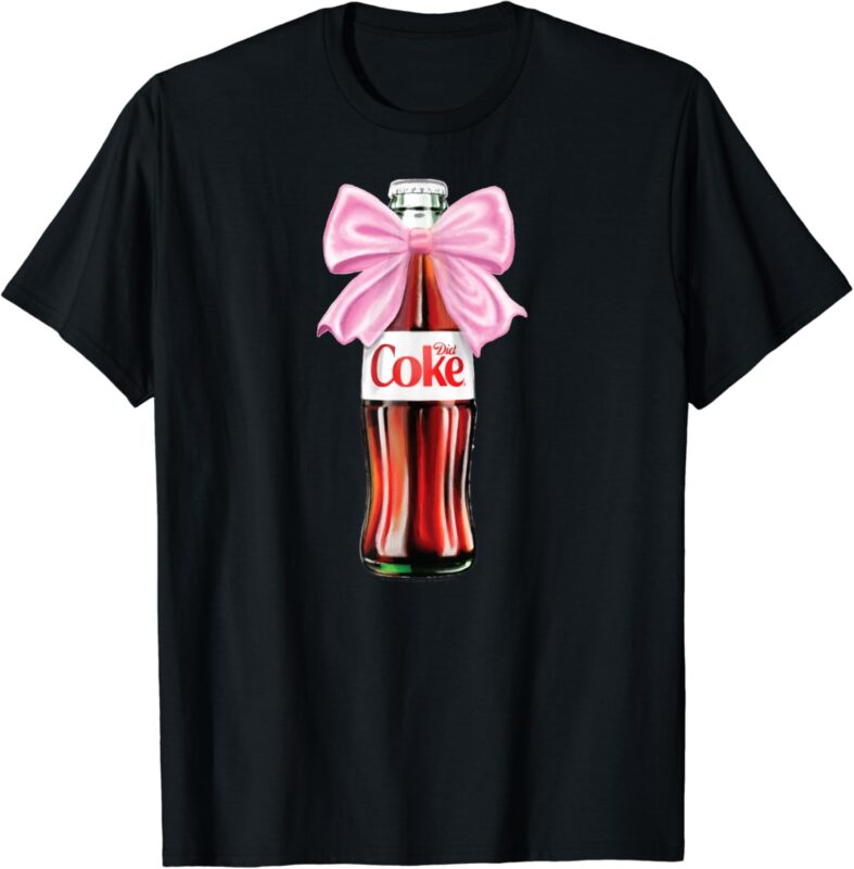 Diet Coke – Classic Bottle With Pink Coquette Bow T-Shirt