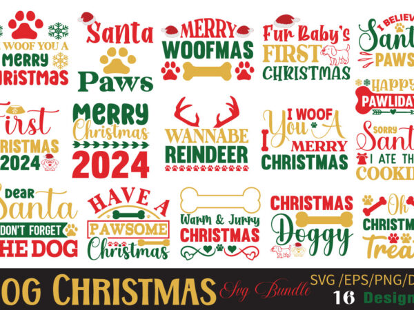 Dog christmas t-shirt bundle dog christmas svg bundle