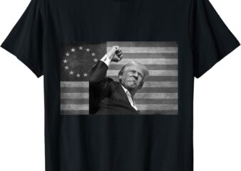 Donald Trump Assassination Attempt US Flag T-Shirt