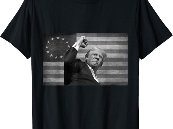 Donald trump assassination attempt us flag t-shirt