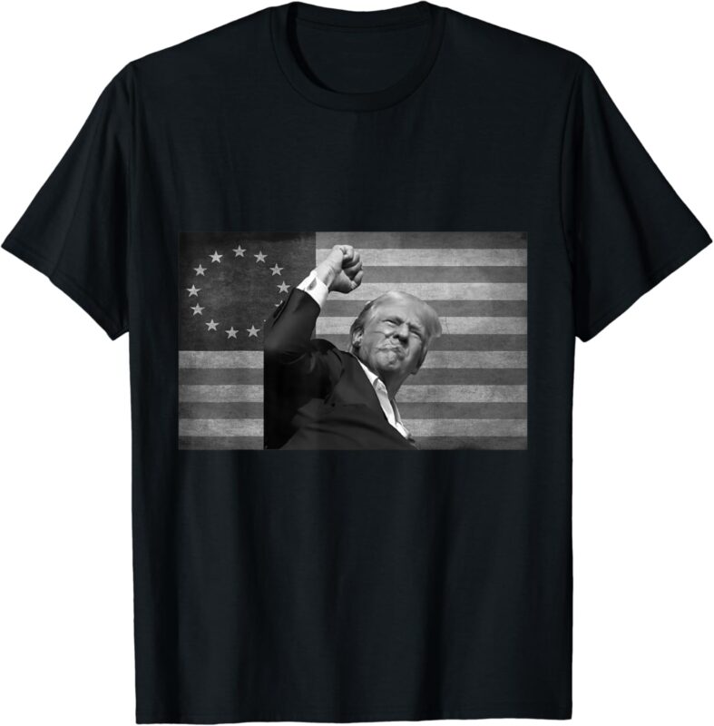 Donald Trump Assassination Attempt US Flag T-Shirt