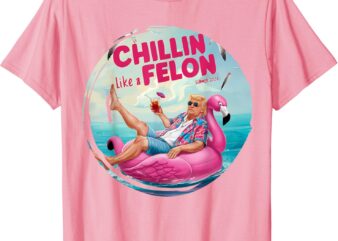 Donald Trump Chillin Like A Felon Summer Retro Pool Float T-Shirt