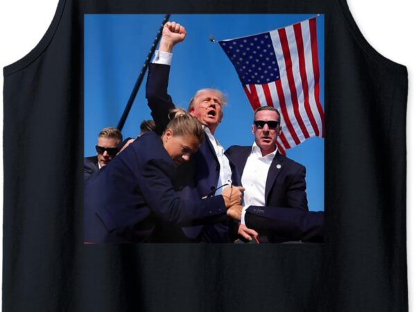 Donald trump fight fist 2024 tank top t shirt vector illustration