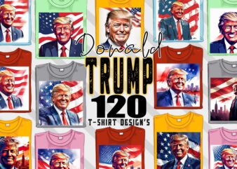 120 Donald Trump 2024 Election Sublimation PNG & JPEG T-shirt Clipart Bundle