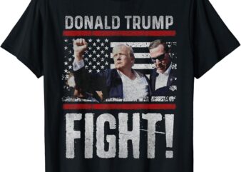 Donald Trump fist Shirt american flagTee Trump Fight T-Shirt PNG FILE