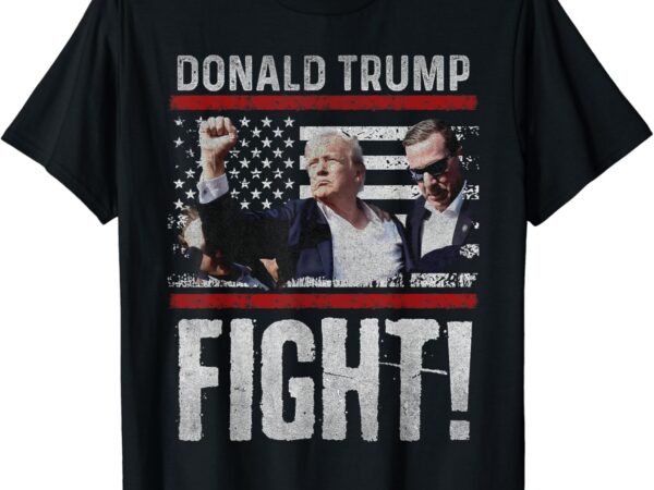 Donald trump fist shirt american flagtee trump fight t-shirt png file