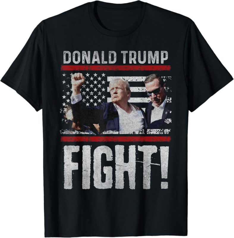 Donald Trump fist Shirt american flagTee Trump Fight T-Shirt PNG FILE