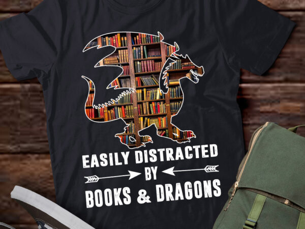 Easily distracted by books and dragons myth dragon lover lts-d vector clipart