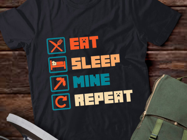 Eat sleep mine repeat minecraft gamer streamer creeper gift lts-d vector clipart