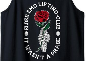 Elder Emo Lifting-Club It Wasn’t A Phase Funny Tank Top vector clipart