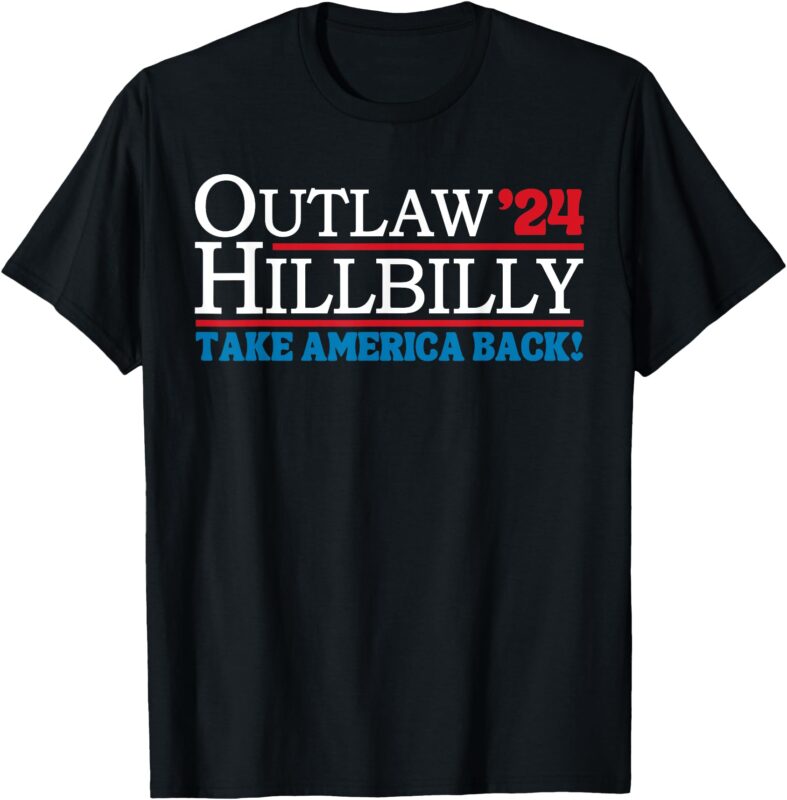 Elections T-Shirt Trump Vance 2024 Outlaw Hillbilly US Flag Vintage