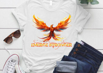 Emerge Stronger Phoenix Inspirational Mental Health Motivation lts-d