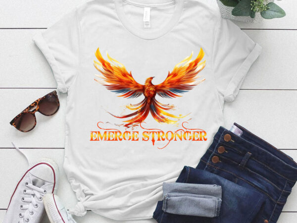 Emerge stronger phoenix inspirational mental health motivation lts-d vector clipart