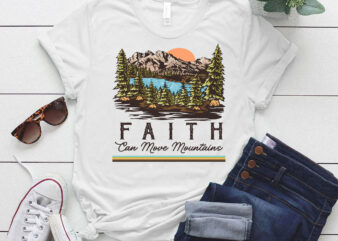 Faith Can Move Mountain Retro Christian Vintage Religious Gift lts-d