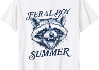 Feral Boy Summer Funny Raccoon Meme Trash Panda Raccoon T-Shirt