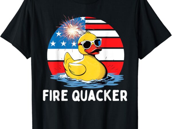 Fire quacker duck firecracker funny 4th of july usa flag kid t-shirt