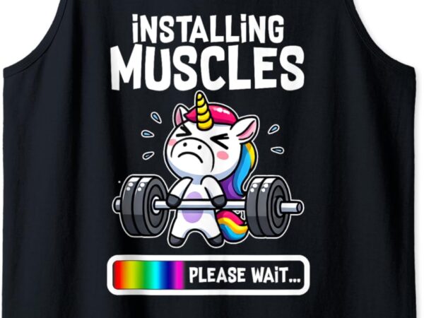 Funny cute unicorn workout gym fitness weightlifting gift tank top t shirt graphic design