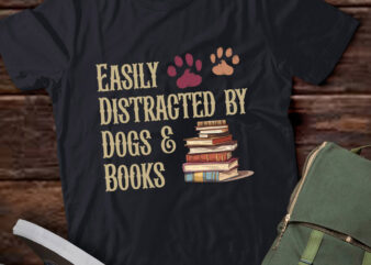 Funny Dog Lover Book Easily Distracted by Dogs & Books lts-d