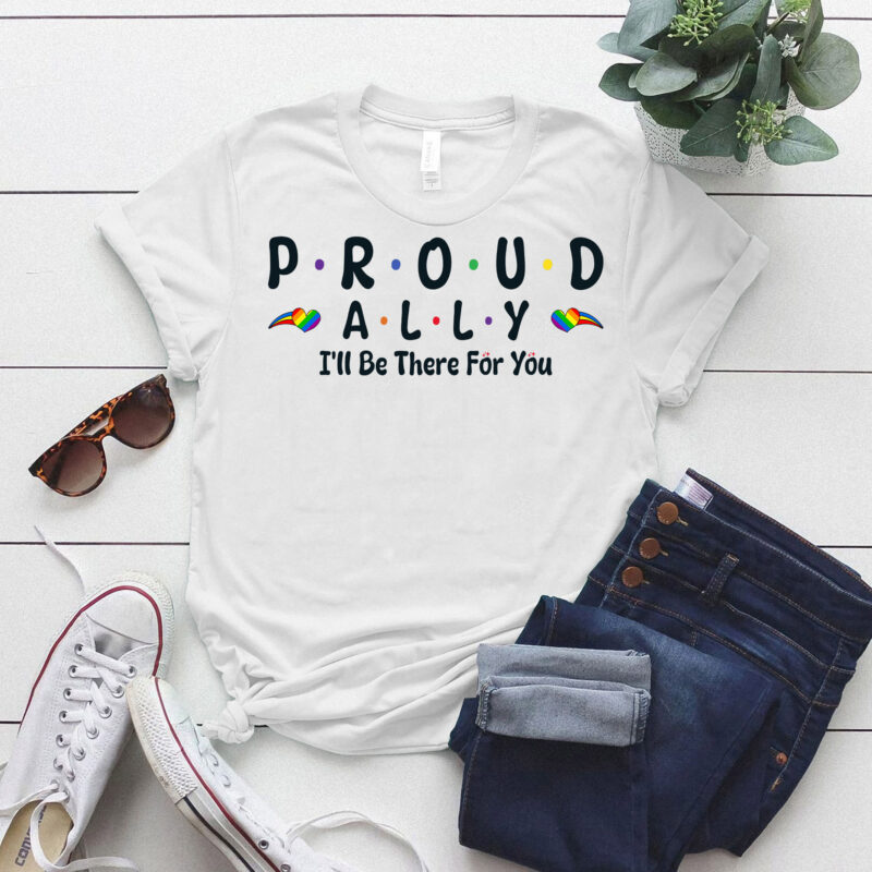 Funny Vintage Retro I’ll Be There For You Rainbow Pride lts-d