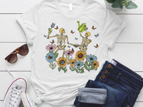 Garden makes me feel alive skeleton plant lover gift lts-d t shirt design template