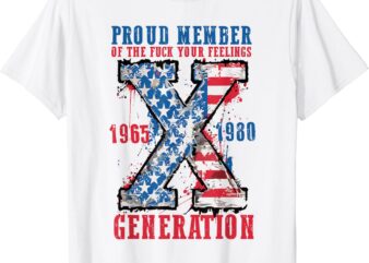 Generation 4th of July Gen-X 1965-1980 American Flag Womens T-Shirt
