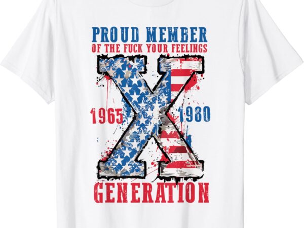 Generation 4th of july gen-x 1965-1980 american flag womens t-shirt