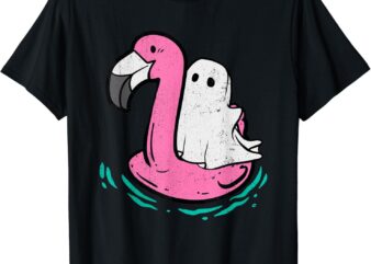 Ghost On A Pool Funny Spooky Summer Summerween shirt