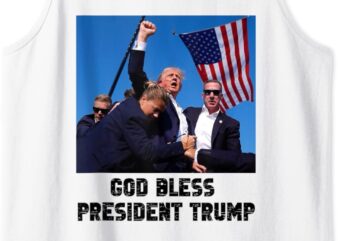 God bless President Trump, Donald Trump 2024 Tank Top t shirt design template