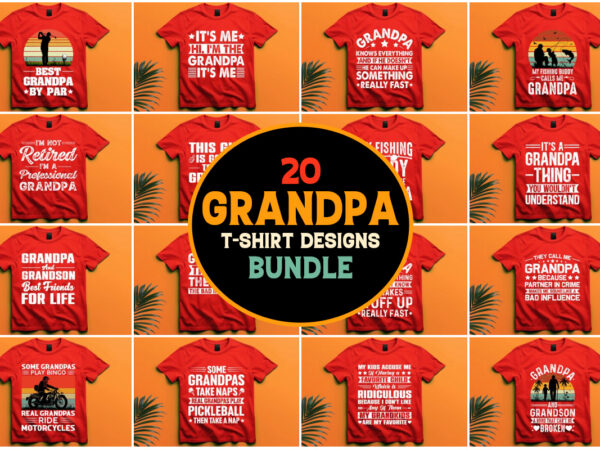 Grandpa t-shirt design bundle