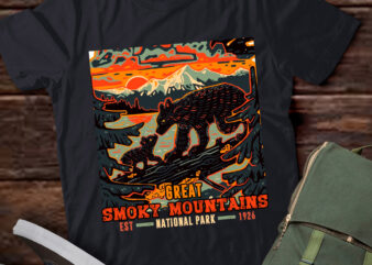 Great Smoky Mountains National Park Retro Vintage Hiking lts-d t shirt design template