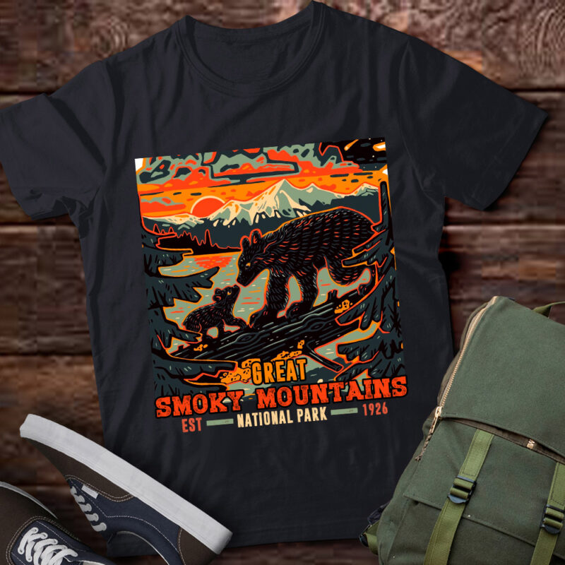 Great Smoky Mountains National Park Retro Vintage Hiking lts-d