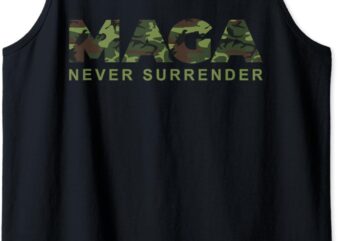 Green Camo Camouflage Trump MAGA Never Surrender USA July 4 Tank Top t shirt design template