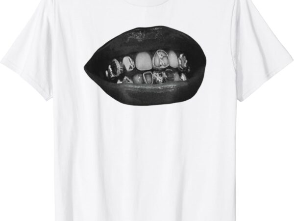 Grillz teeth fashion mouth lips grills still much in style t-shirt