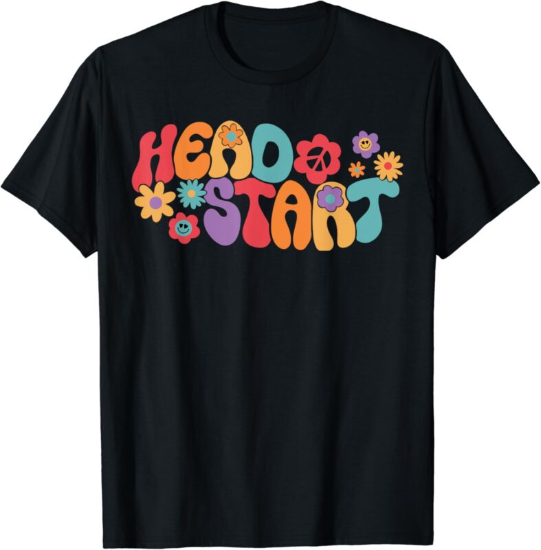 Groovy Head Start Back To School Cute Flowers Back To School T-Shirt