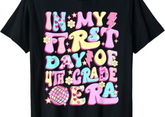 Groovy In My First Day 4th Grade Era Back To School Girls T-Shirt