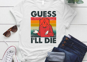 Guess I’ll Die D20 Vintage Funny DND Gaming Funny RPG Gamer lts-d