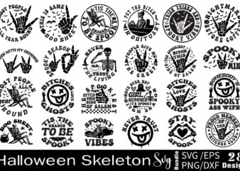Halloween Skeleton T-shirt Bundle Halloween Skeleton Svg Bundle