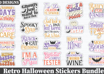 Retro Halloween Stickers Bundle