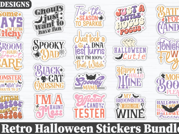 Retro halloween stickers bundle t shirt design online