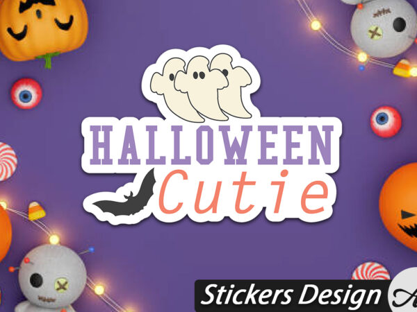 Halloween cutie stickers design