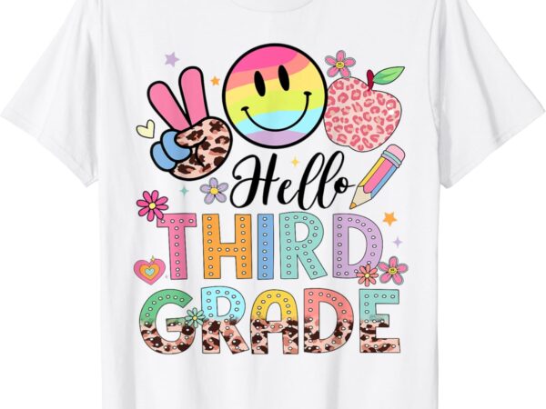 Hello 3rd grade boy girl teacher back to school 3rd grade t-shirt