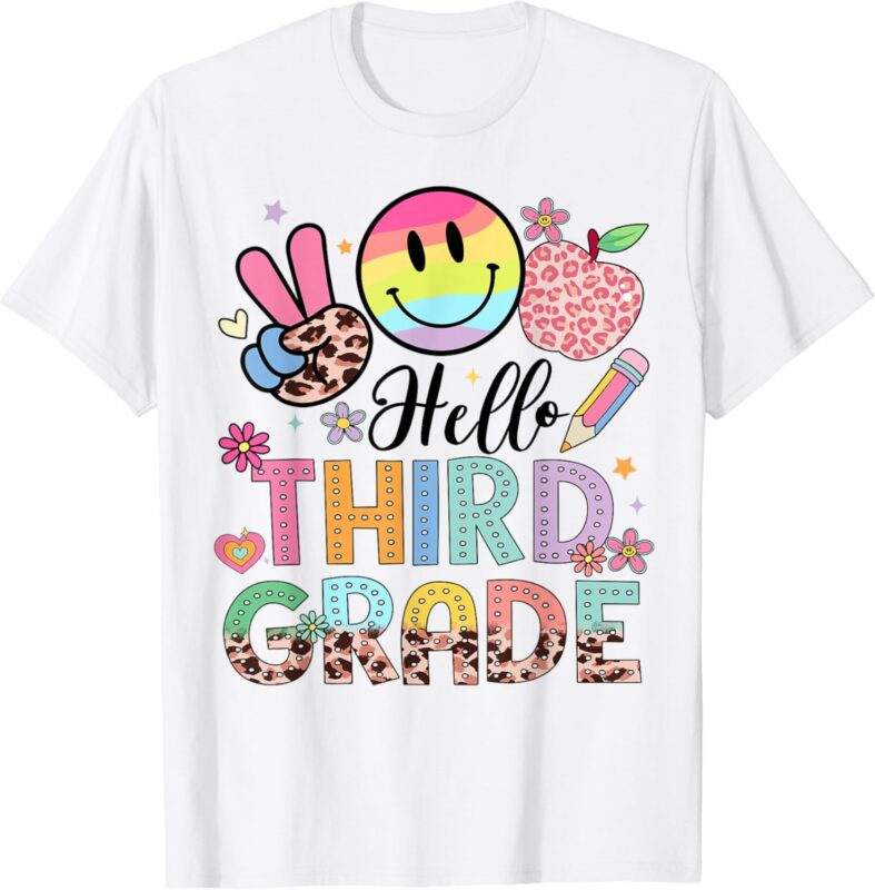 Hello 3rd Grade Boy Girl Teacher Back To School 3rd Grade T-Shirt