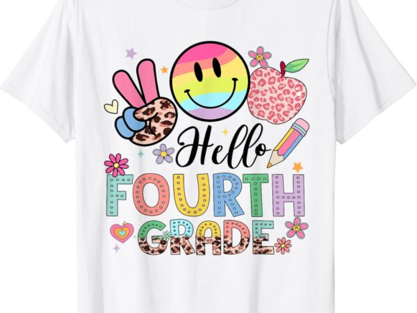 Hello 4th grade boy girl teacher back to school 4th grade t-shirt