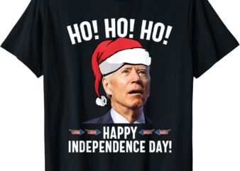 Ho Ho Ho Happy Independence Day Joe Biden Santa Claus Hat T-Shirt