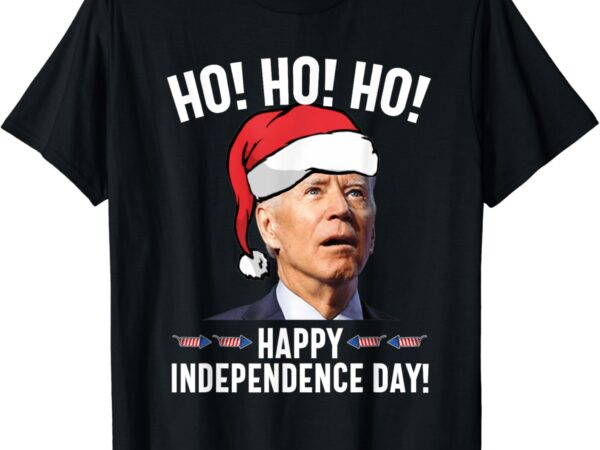 Ho ho ho happy independence day joe biden santa claus hat t-shirt