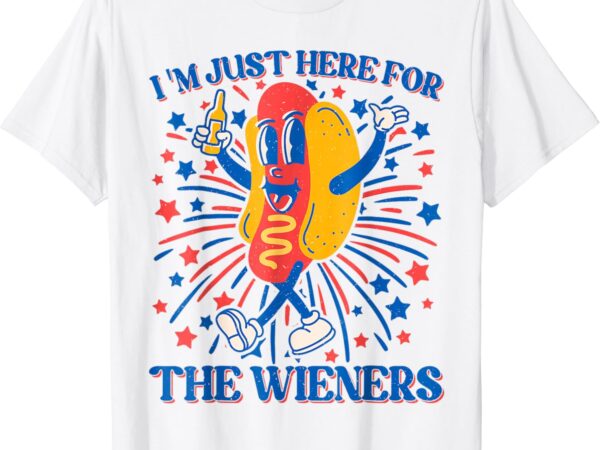 Hot dog i’m just here for the wieners 4th of july t-shirt