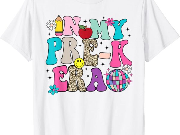 In my pre-k era back to school retro groovy preschool t-shirt